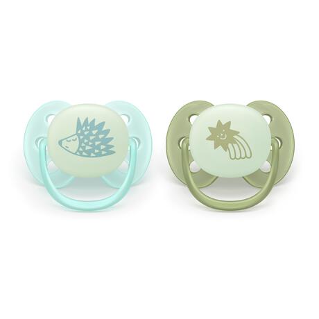 Philips Avent Fopspeen Ultra Soft Nighttime 0-6M SCF094/01 2 stuks