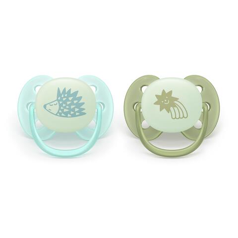 Philips Avent Fopspeen Ultra Soft Nighttime 0-6M SCF094/01 2 stuks