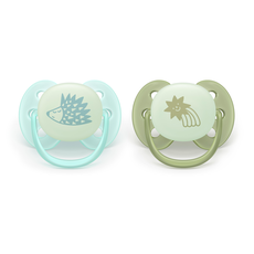 Philips Avent Ultra Soft Nighttime Fopspeen 0-6M SCF094/01 2 stuks