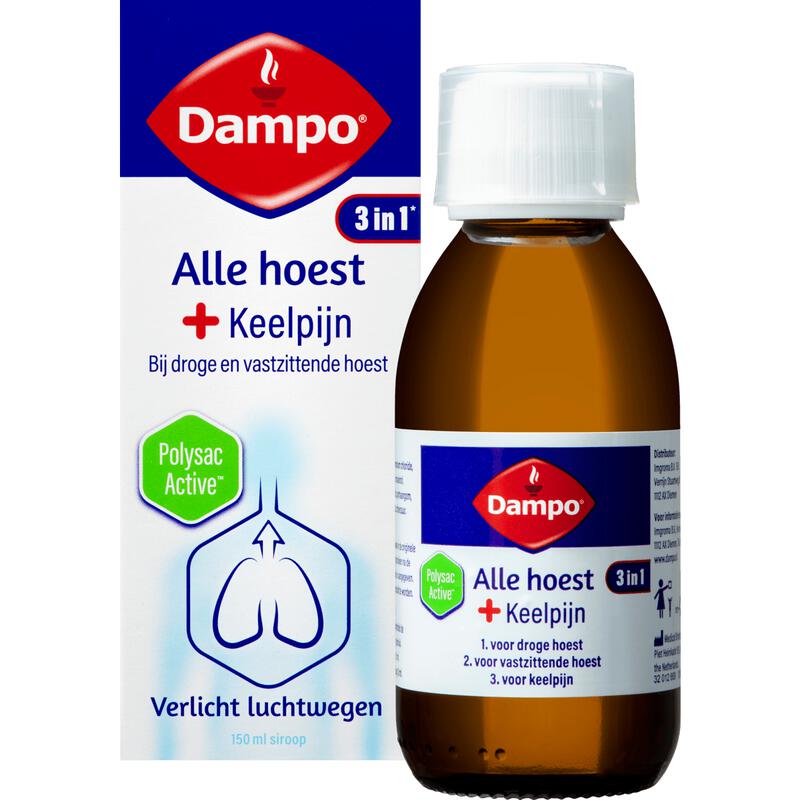 Dampo Alle Hoest + Keelpijn 3 In 1 150 ML