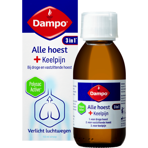 Dampo Alle Hoest + Keelpijn 3 In 1 150 ML