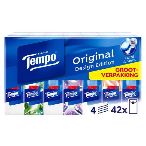 Tempo Original 4-Laags Zakdoekjes Grootverpakking 42x10 stuks