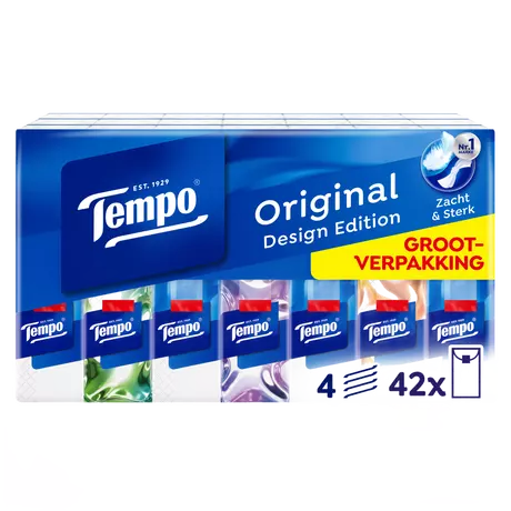 Tempo Original 4-Laags Zakdoekjes Grootverpakking 42x10 stuks