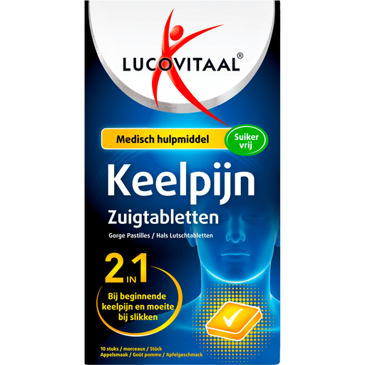 Lucovitaal Keelpijn Zuigtabletten Suikervrij 10 stuks