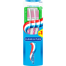 Aquafresh Clean & Flex Hard 2+1 Tandenborstel - 3 stuks