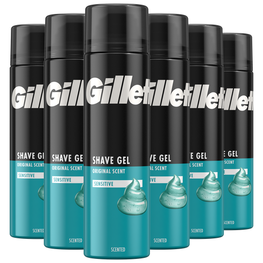 Gillette Classic Sensitive Scheergel Gevoelige Huid 200 ML Multipack 6 stuks
