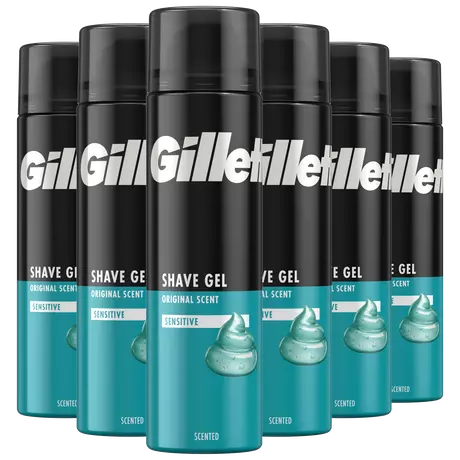 Gillette Classic Sensitive Scheergel Gevoelige Huid 200 ML Multipack 6 stuks