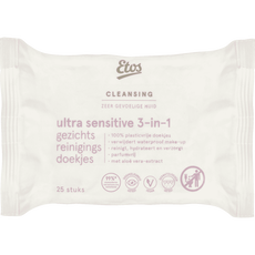 Etos Ultra Sensitive 3-in 1 Face Cleansing Wipes 25 stuks