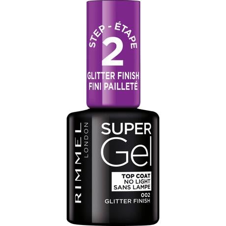 Rimmel SuperGel Top Coat Nail Polish Lacquer Top Coat Glitter Effect 002 12 ML