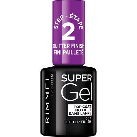 Rimmel SuperGel Top Coat Nail Polish Lacquer Top Coat Glitter Effect 002 12 ML