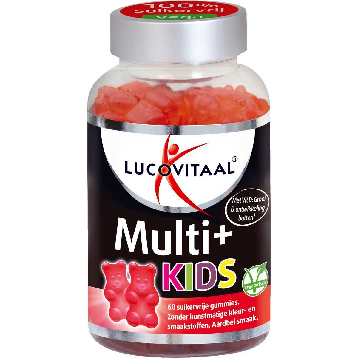 Lucovitaal Multi+ Kids Suikervrije Gummies Aardbei 60 — 60 stuks