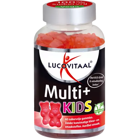 Lucovitaal Multi+ Kids Suikervrije Gummies Aardbei 60 stuks