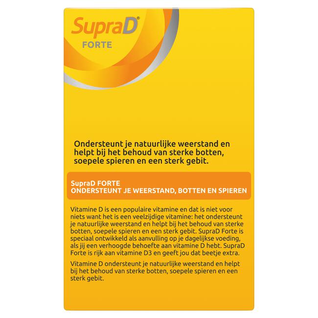 Supra D Forte, vitamine d voor sterke botten en spieren 100 parelcapsules