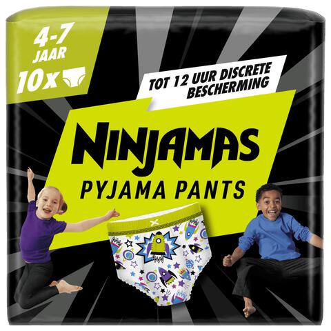 Ninjamas Pants Luierbroekjes Jongen Maat 7 4-7 Jaar 10 Stuks