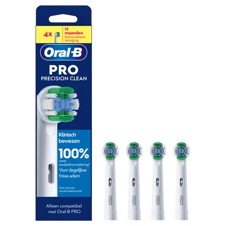 Oral-B Precision Clean Opzetborstels Wit 4 Stuks