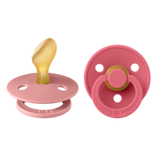 BIBS Colour Fopspeen Anatomisch Latex Maat 2 Dusty Pink/Coral 2 stuks