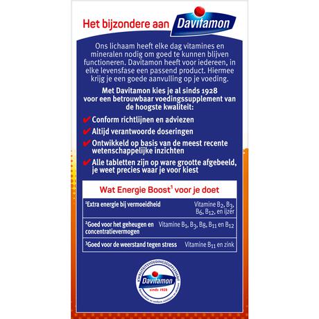 Davitamon Energie Boost Forte Kauwvitamines Bosvruchtensmaak
