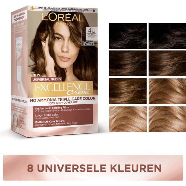 L'Oréal Paris Excellence Universal Nudes Permanente Haarverf 3U Donkerbruin