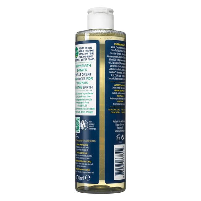 Happy Earth 100% natuurlijke Lemon Sandalwood Douchegel 300 ML