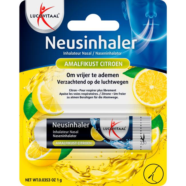 Lucovitaal Neusinhaler Vrijer Ademen - Amalfikust Citroen - 10gr