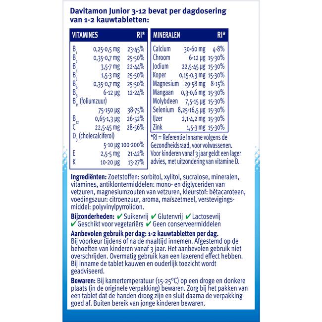 Davitamon Junior 3+ Kauwvitamines Multifruit