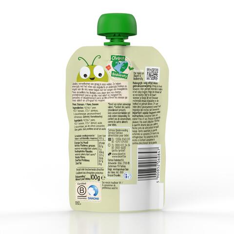 Olvarit Knijpfruit Peer Banaan 6+ Maanden 100 gram