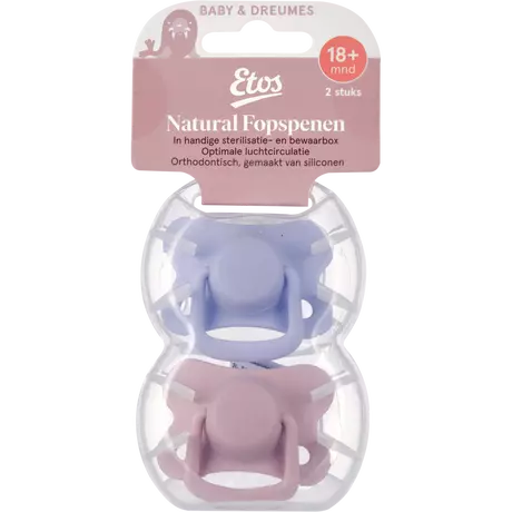 Etos Fopspeen 18+ Maanden Roze/Violet 2 stuks