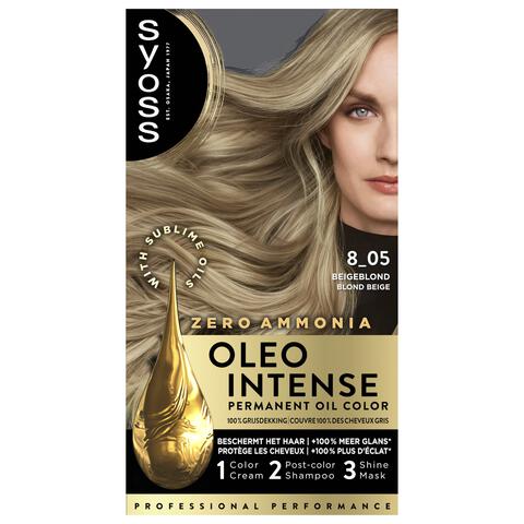 Syoss Oleo Intense Permanente Haarkleuring 8-05 Beigeblond/Blond Beige