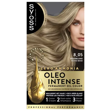 Syoss Oleo Intense Permanente Haarkleuring 8-05 Beigeblond/Blond Beige