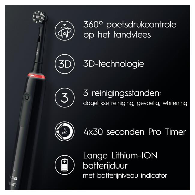 Oral-B Pro 3 3900N Zwart & Roze 2 Elektrische Tandenborstels