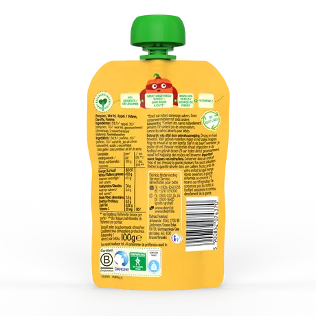 Olvarit Knijpfruit Pompoen Wortel Appel 12+ Maanden 100 gram