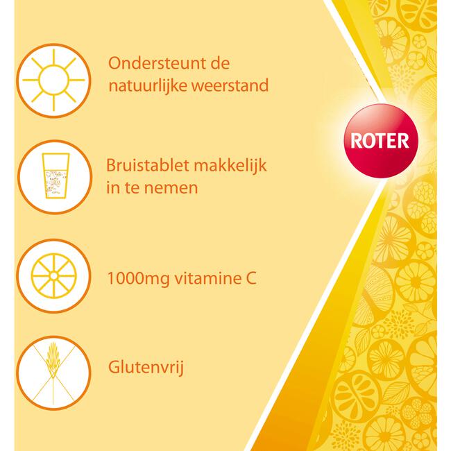 Roter Vitamine C Bruis 1000 mg Abrikoos-Sinaasappel 20 bruistabletten