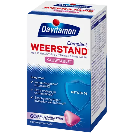 Compleet Weerstand Vitamine C & D3 Bosvruchten Kauwtabletten 60 stuks