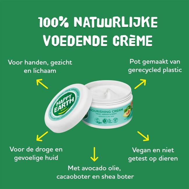 Happy Earth 100% Natural Nourishing Body Cream 200ml