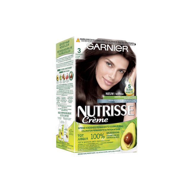 Garnier Nutrisse Crème Permanente Haarverf 3 Donkerbruin