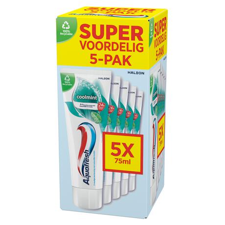 Aquafresh Cool Mint Tandpasta 5 stuks