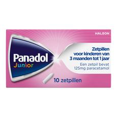 Panadol Junior Zetpil 125 MG Paracetemol van 3 maanden tot 1 jaar 10 stuks