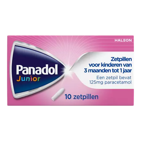 Panadol Junior Zetpil 125 MG Paracetemol van 3 maanden tot 1 jaar 10 stuks