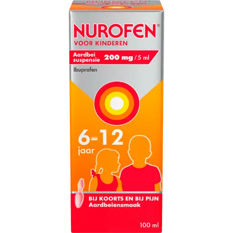 Nurofen voor Kinderen Aardbei Suspensie 200 MG/5 ML 100 ML