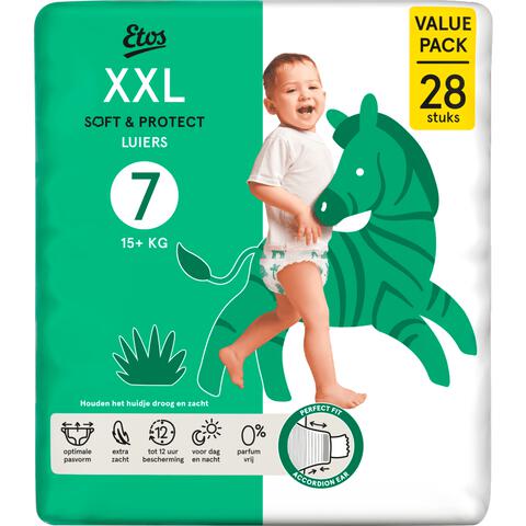 Etos Luiers XXL Maat 7 15+ kg Value Pack 28 stuks