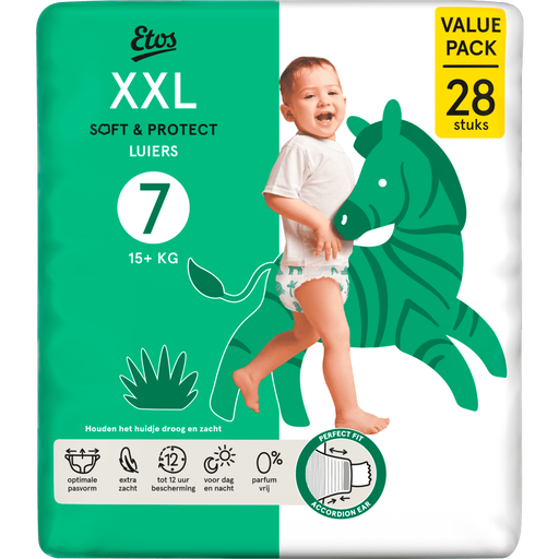 Etos Luiers XXL Maat 7 15+ kg Value Pack 28 stuks