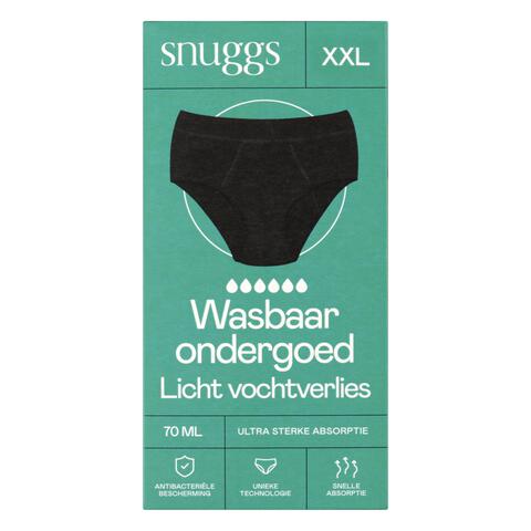 Snuggs Incontinentieondergoed Zwart Maat XXL