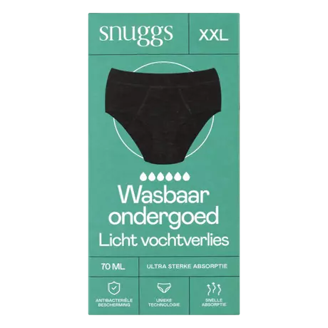 Snuggs Incontinentieondergoed Zwart Maat XXL