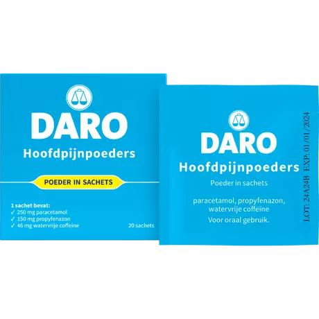 Daro Hoofdpijnpoeders Sachets 20 stuks
