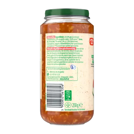 Olvarit Tomaat Witvis Pasta 12+ Maanden 250 gram