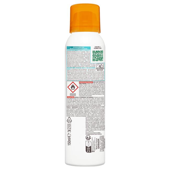 Garnier Ambre Solaire Invisible Protect Mist Zonnebrandspray SPF30 Transparante formule Waterresistent 150ML