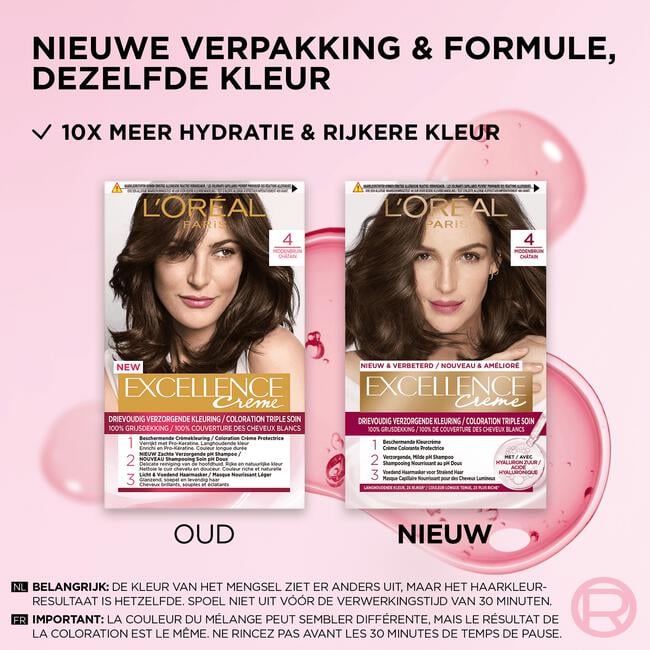L'Oréal Paris Excellence Crème Verzorgende Crèmekleuring 4 Middenbruin