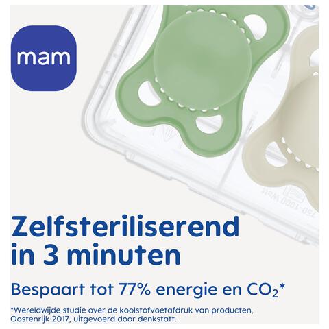 MAM Original Fopspenen Plain Blue 0-6 maanden 2 stuks