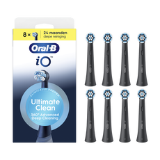 Oral-B iO Ultimate Clean Opzetborstels Zwart 8 Stuks