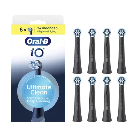 Oral-B iO Ultimate Clean Opzetborstels Zwart 8 Stuks